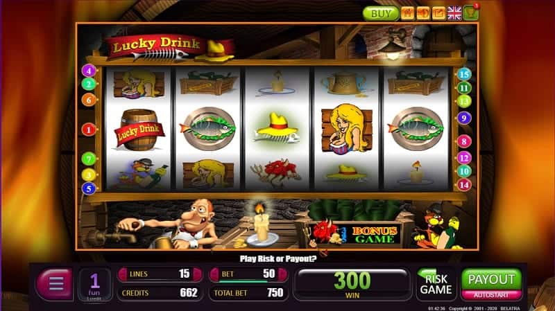 Playing Lucky Drink Pokie at Casino Rocket