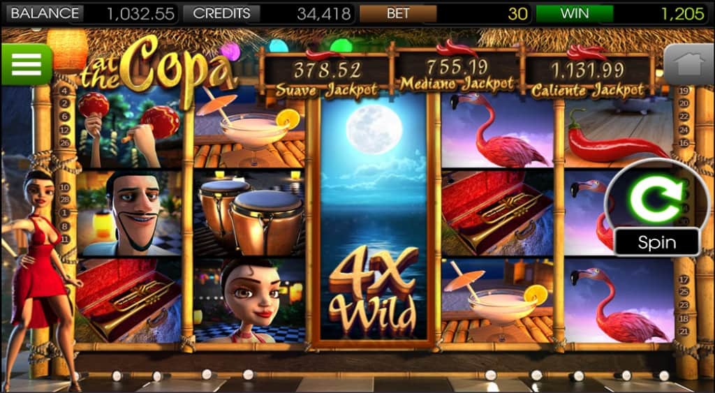 At the Copa Pokie on Mobile by BetSoft - DuckyLuck Casino