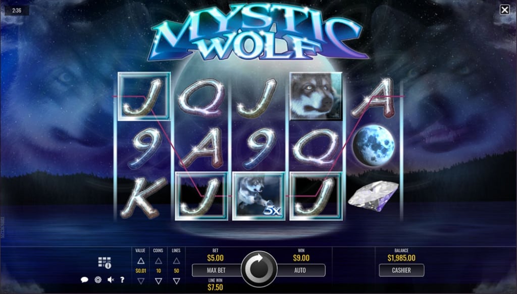 Mystic Wolf Pokie by Rival Slots at DuckyLuck Casino