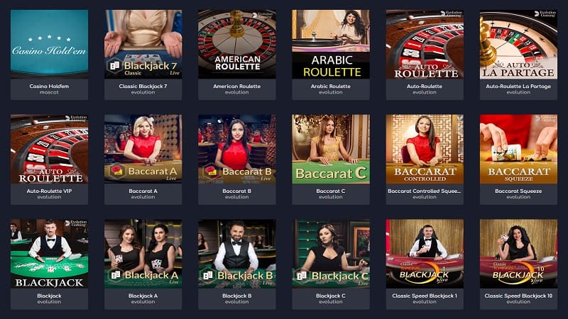 Live Casino Section at Wild Tornado Casino