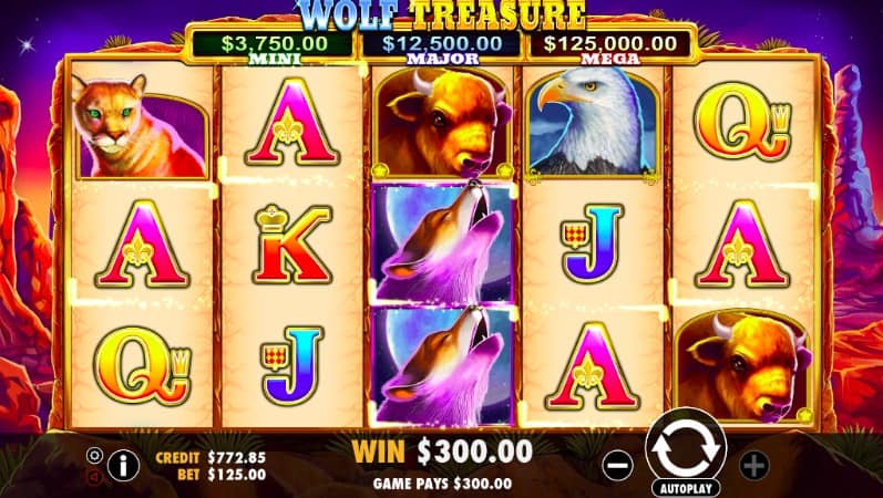 Wolf Treasure Pokie Game by IGTech - Megaslot Casino