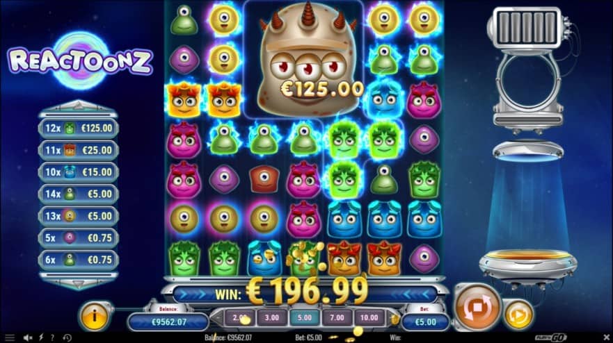 Reactoonz Pokie by Play'nGo at Mr.Play Casino