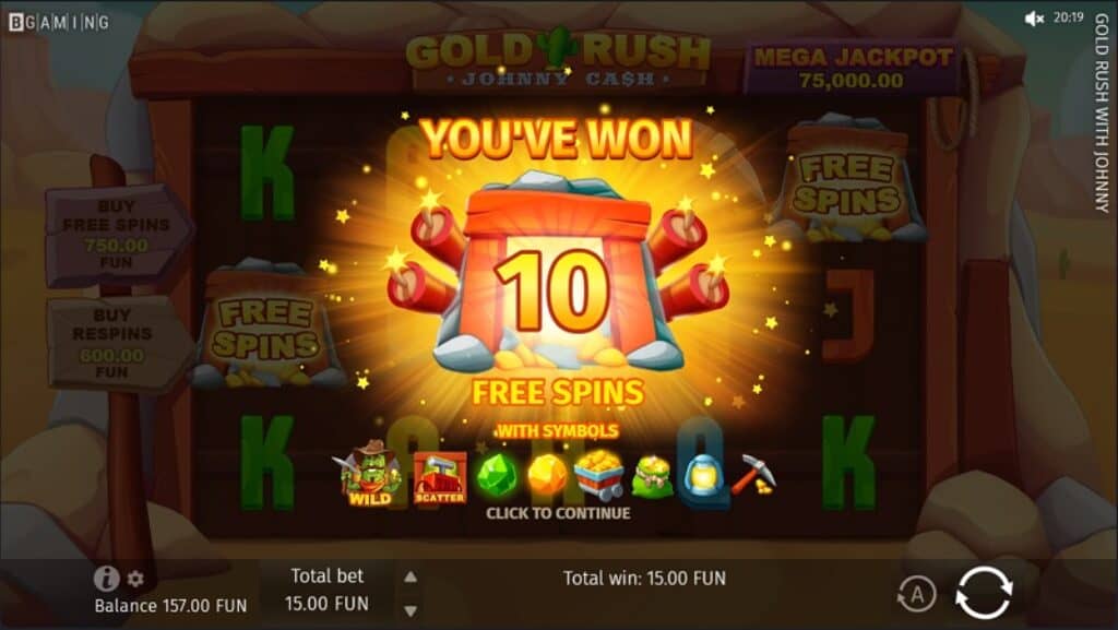 Gold Rush with Johnny Cash Pokie by BGaming at BetandPlay Casino