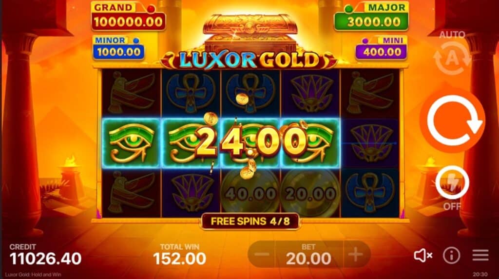 Luxor Gold Hold and Win Pokie by Playson at BetandPlay Casino